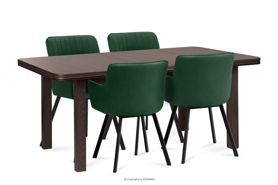 COSPE Duży stół do salonu rozkładany 160 cm orzech orzech ciemny - zdjęcie 8