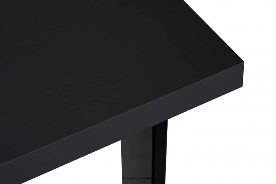 CETO Stół w stylu loftowym matowy czarny czarny - zdjęcie 5