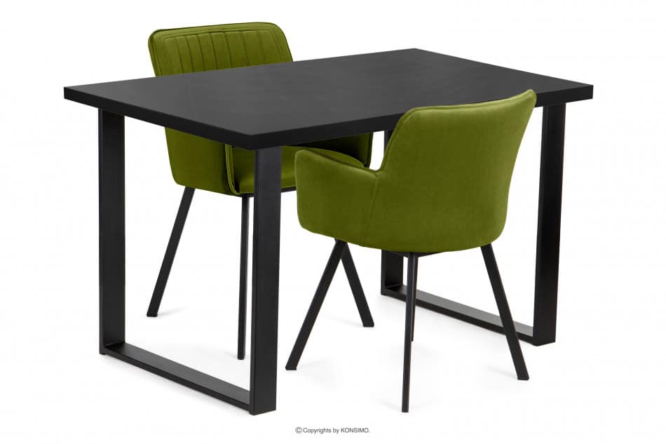 CETO Stół w stylu loftowym matowy czarny czarny - zdjęcie 6