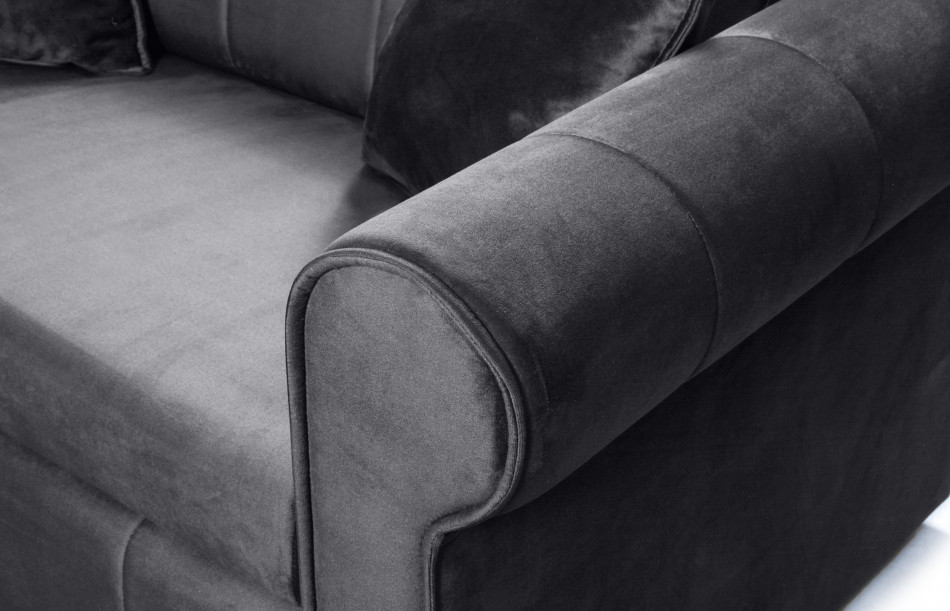 LAVIO Sofa velvet glamour z dodatkowymi poduszkami szara szary - zdjęcie 5