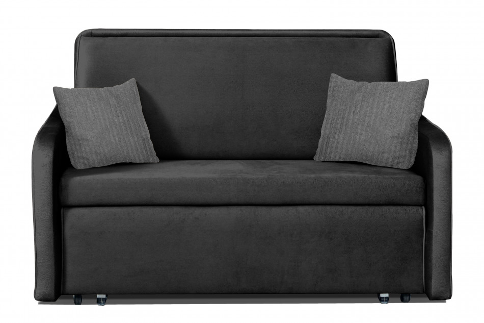 PIRO Prosta sofa 2 osobowa z poduszkami sztruks szara ciemny szary/jasny szary - zdjęcie 0