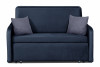 PIRO Prosta sofa 2 osobowa z poduszkami sztruks granatowa granatowy/błękitny - zdjęcie 1