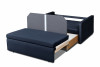 PIRO Prosta sofa 2 osobowa z poduszkami sztruks granatowa granatowy/błękitny - zdjęcie 5