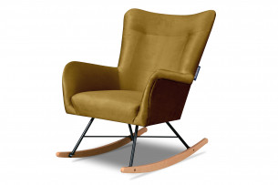 ADDUCTI, https://konsimo.pl/kolekcja/adducti/ Skandynawski fotel uszak bujany żółty żółty - zdjęcie
