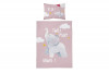 LULA Różowo-biała pościel ze słonikiem dla dzieci 90x120 cm różowy/biały - zdjęcie 5