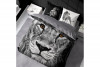 FEROS Pościel bawełniana szara z lwem 160x200 cm szary/biały - zdjęcie 5