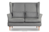 Sofa dwuosobowa z poduszkami szara