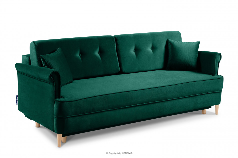 ARIS Sofa na nóżkach rozkładana ciemny zielony zielony - zdjęcie 2