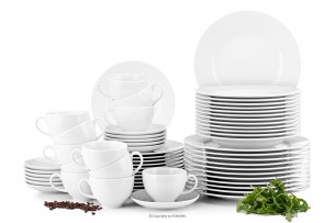 MUSCARI, https://konsimo.pl/kolekcja/muscari/ Zestaw obiadowo-kawowy dla 12 osób 60 biały biały - zdjęcie