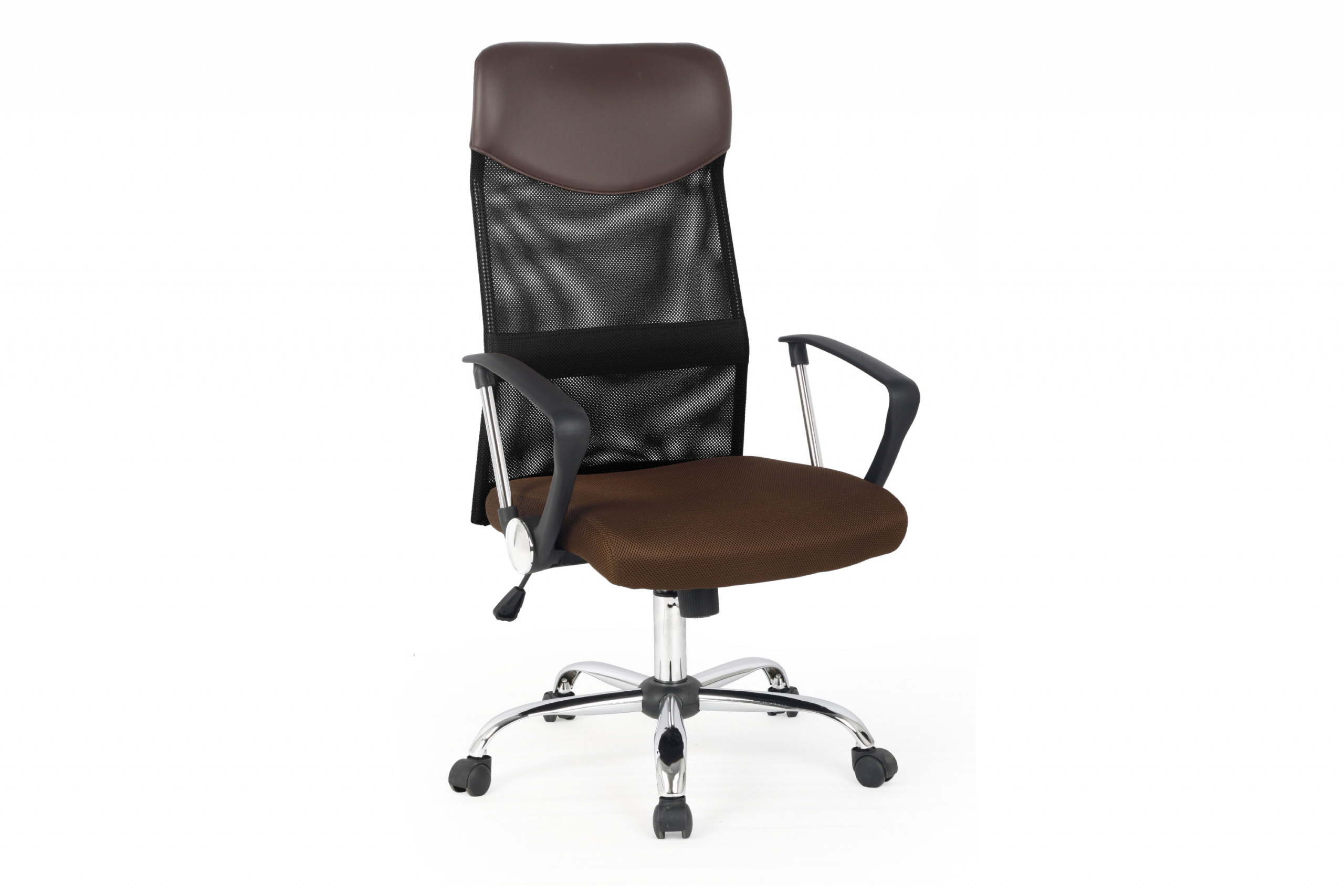 Krzesło biurowe z membraną brązowe