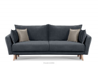 Modna sofa welwetowa na nóżkach szara