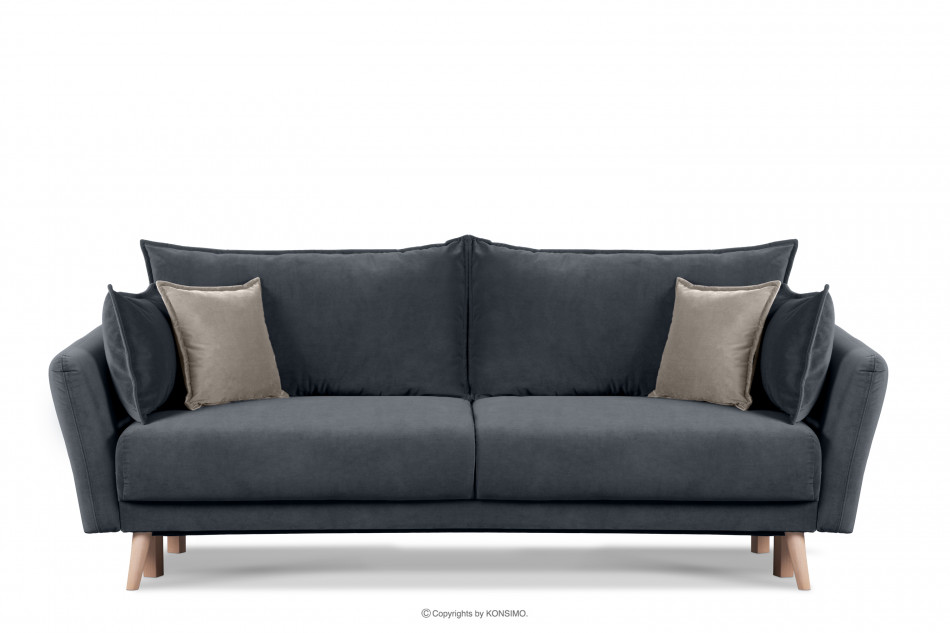 BELMOS Modna sofa welwetowa na nóżkach szara szary - zdjęcie 0