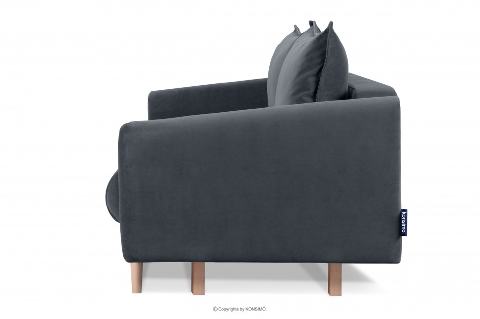 BELMOS Modna sofa welwetowa na nóżkach szara szary - zdjęcie 3