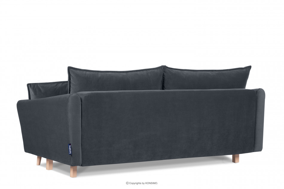 BELMOS Modna sofa welwetowa na nóżkach szara szary - zdjęcie 4