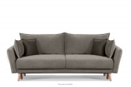 Modna sofa welwetowa na nóżkach jasnoszara