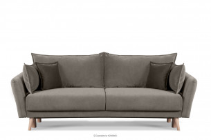 BELMOS, https://konsimo.pl/kolekcja/belmos/ Modna sofa welwetowa na nóżkach jasnoszara jasny szary - zdjęcie