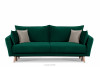BELMOS Modna sofa welwetowa na nóżkach ciemnozielona ciemny zielony - zdjęcie 1