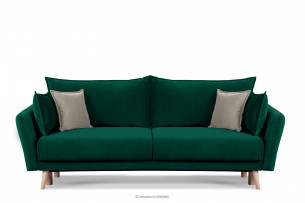 BELMOS, https://konsimo.pl/kolekcja/belmos/ Modna sofa welwetowa na nóżkach ciemnozielona ciemny zielony - zdjęcie