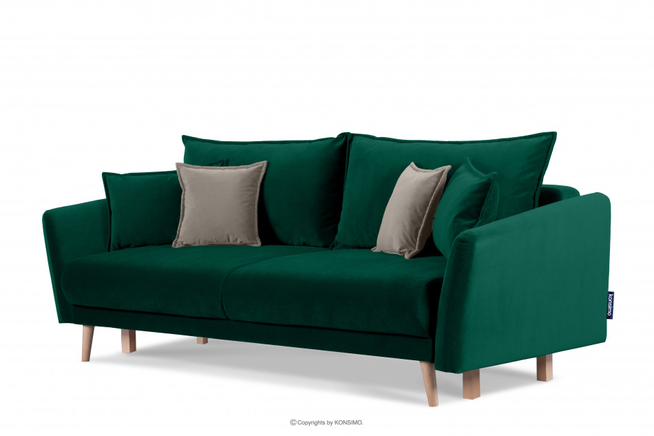 BELMOS Modna sofa welwetowa na nóżkach ciemnozielona ciemny zielony - zdjęcie 2