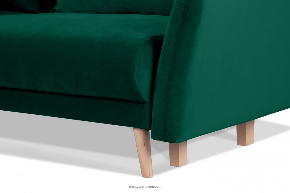 BELMOS Modna sofa welwetowa na nóżkach ciemnozielona ciemny zielony - zdjęcie 7