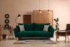 BELMOS Modna sofa welwetowa na nóżkach ciemnozielona ciemny zielony - zdjęcie 2