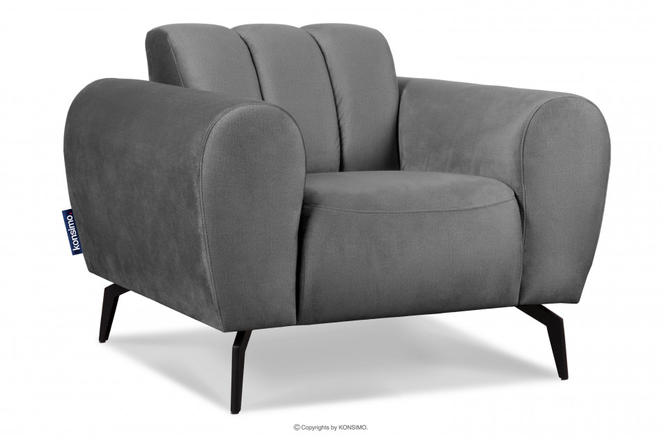 RUBERO Modernistyczny fotel na nóżkach jasnoszary jasny szary - zdjęcie 2