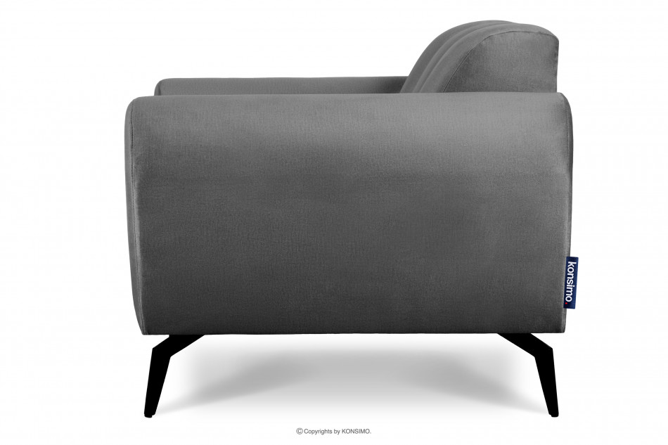 RUBERO Modernistyczny fotel na nóżkach jasnoszary jasny szary - zdjęcie 3