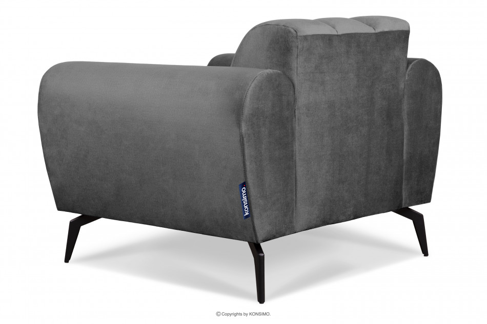 RUBERO Modernistyczny fotel na nóżkach jasnoszary jasny szary - zdjęcie 4