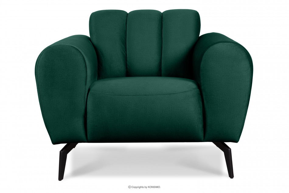 RUBERO Fotel nowoczesny na nóżkach ciemnozielony ciemny zielony - zdjęcie 0