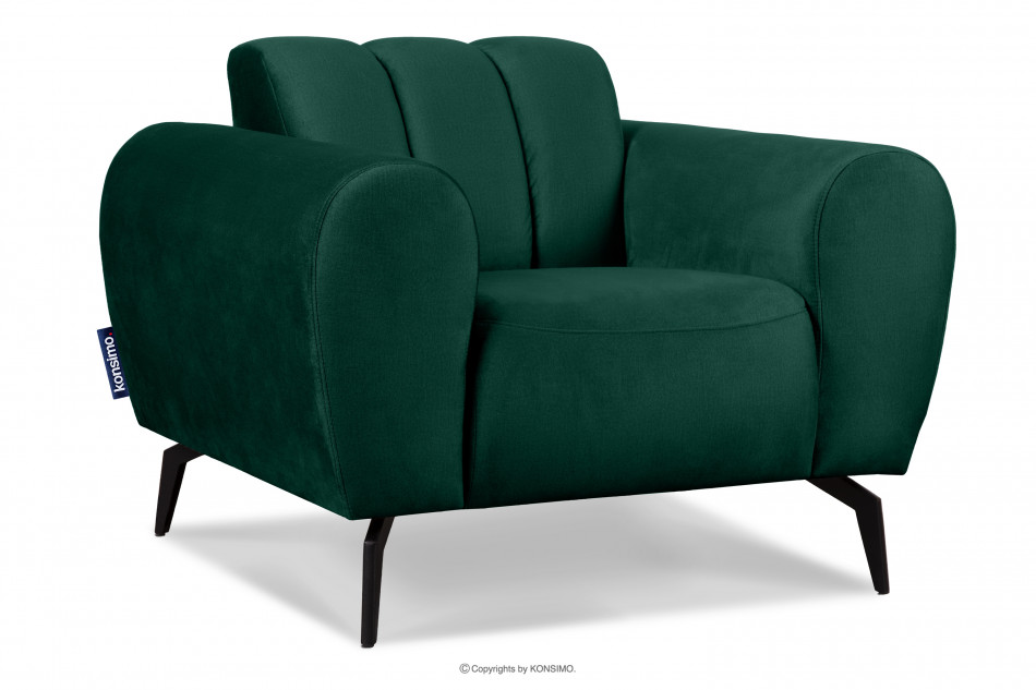 RUBERO Fotel nowoczesny na nóżkach ciemnozielony ciemny zielony - zdjęcie 2