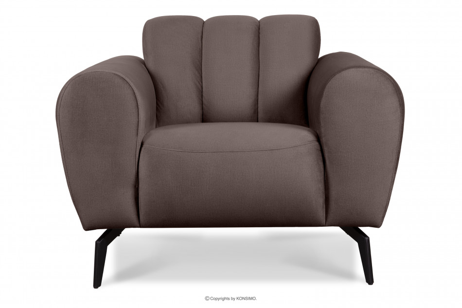 RUBERO Modernistyczny fotel do salonu na nóżkach brązowy brązowy - zdjęcie 0
