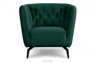 CORDI, https://konsimo.pl/kolekcja/cordi/ Fotel pikowany na nóżkach ciemnozielony ciemny zielony - zdjęcie