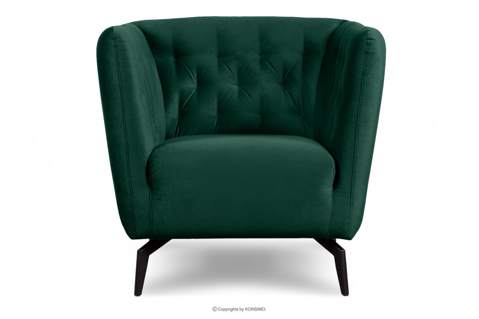 CORDI Fotel pikowany na nóżkach ciemnozielony ciemny zielony - zdjęcie 0