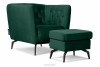 CORDI Fotel pikowany na nóżkach ciemnozielony ciemny zielony - zdjęcie 7