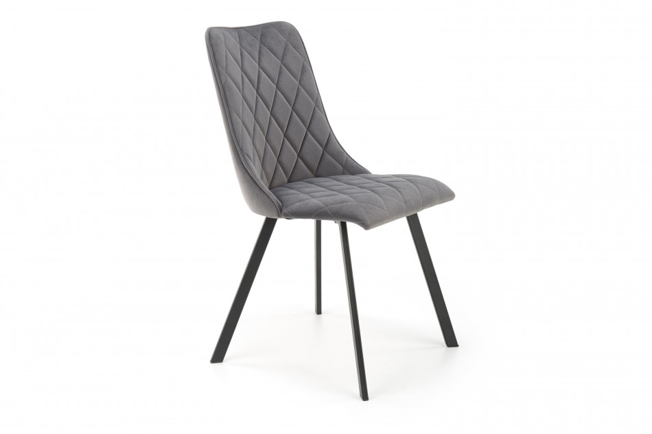 RIZA Nowoczesne krzesło tapicerowane na stalowych nóżkach szare szary - zdjęcie 0