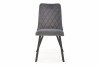 RIZA Nowoczesne krzesło tapicerowane na stalowych nóżkach szare szary - zdjęcie 2