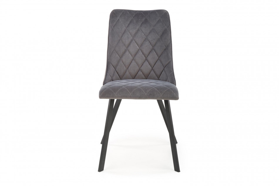 RIZA Nowoczesne krzesło tapicerowane na stalowych nóżkach szare szary - zdjęcie 1