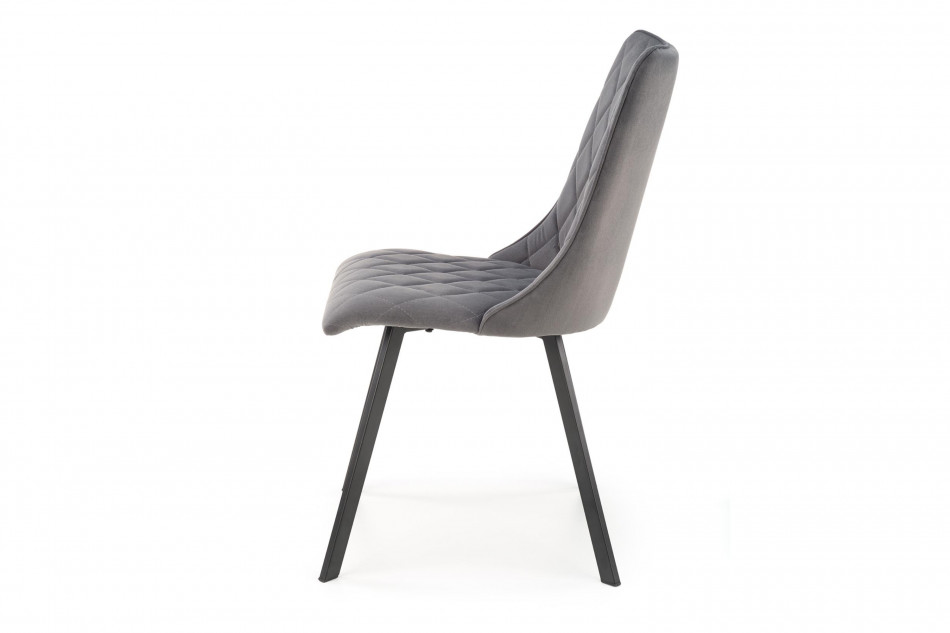 RIZA Nowoczesne krzesło tapicerowane na stalowych nóżkach szare szary - zdjęcie 2