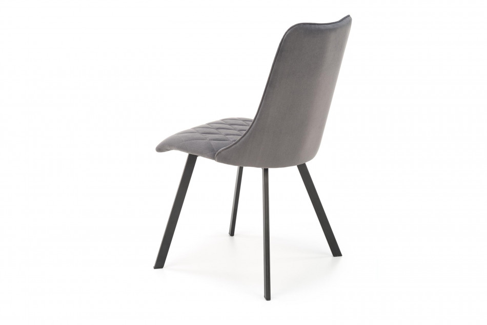 RIZA Nowoczesne krzesło tapicerowane na stalowych nóżkach szare szary - zdjęcie 4