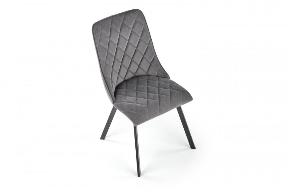 RIZA Nowoczesne krzesło tapicerowane na stalowych nóżkach szare szary - zdjęcie 6