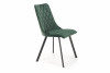 RIZA Nowoczesne krzesło tapicerowane na stalowych nóżkach butelkowa zieleń ciemny zielony - zdjęcie 1