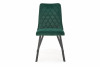 RIZA Nowoczesne krzesło tapicerowane na stalowych nóżkach butelkowa zieleń ciemny zielony - zdjęcie 2