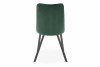 RIZA Nowoczesne krzesło tapicerowane na stalowych nóżkach butelkowa zieleń ciemny zielony - zdjęcie 5