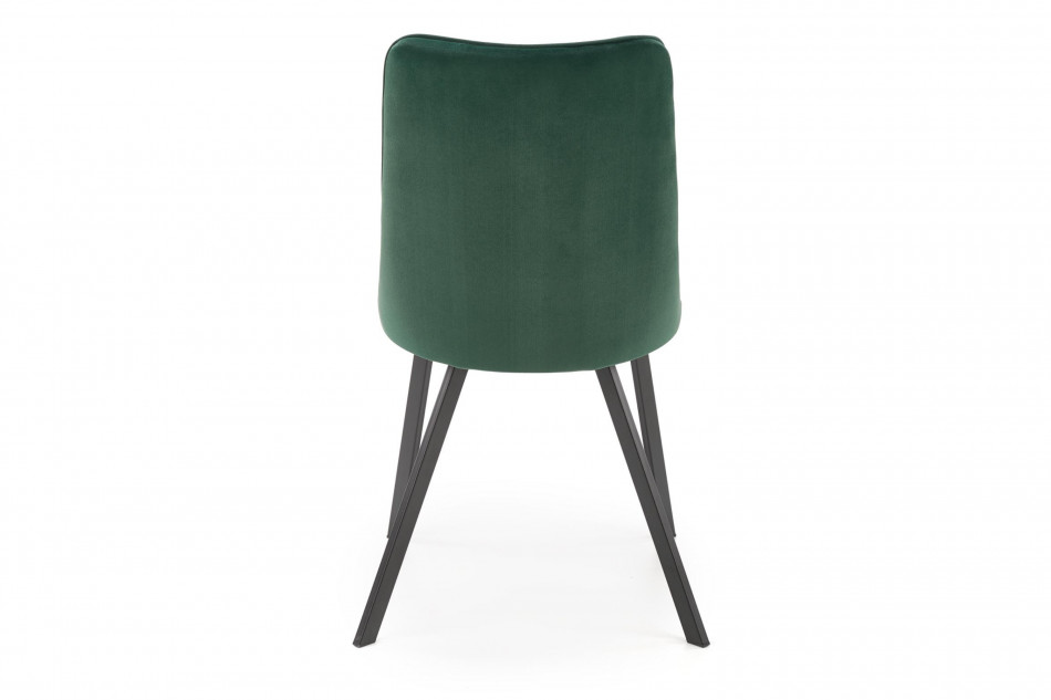 RIZA Nowoczesne krzesło tapicerowane na stalowych nóżkach butelkowa zieleń ciemny zielony - zdjęcie 4