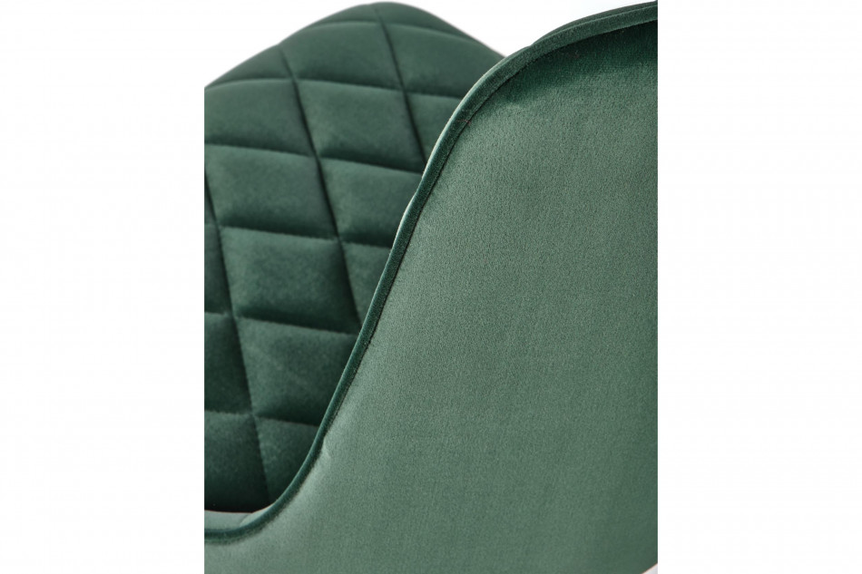 RIZA Nowoczesne krzesło tapicerowane na stalowych nóżkach butelkowa zieleń ciemny zielony - zdjęcie 6
