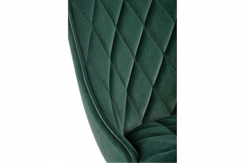 RIZA Nowoczesne krzesło tapicerowane na stalowych nóżkach butelkowa zieleń ciemny zielony - zdjęcie 7