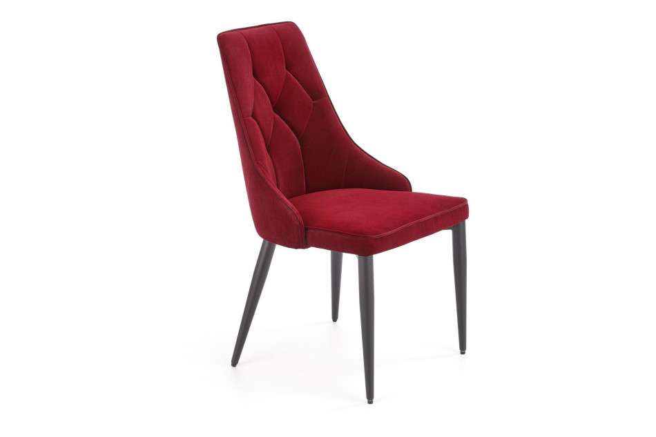 VILOSI Krzesło do jadalni tapicerowane welur czerwone bordowy - zdjęcie 0