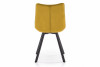 BELISSI Proste krzesło do salonu welur żółte żółty - zdjęcie 4