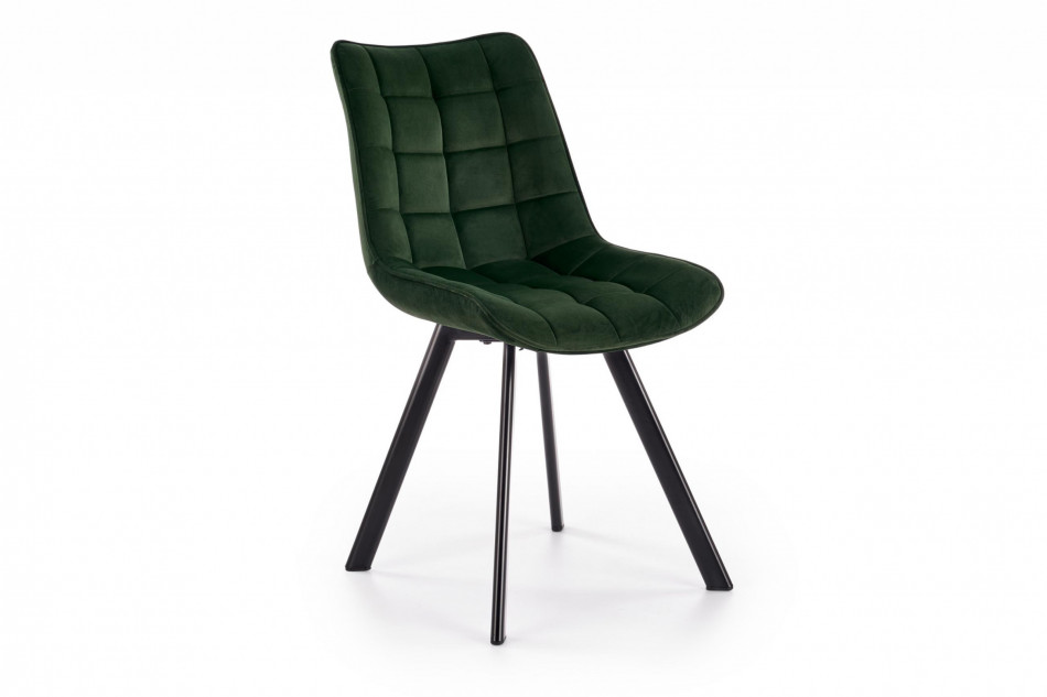 BELISSI Proste krzesło do salonu welur butelkowa zieleń ciemny zielony - zdjęcie 0