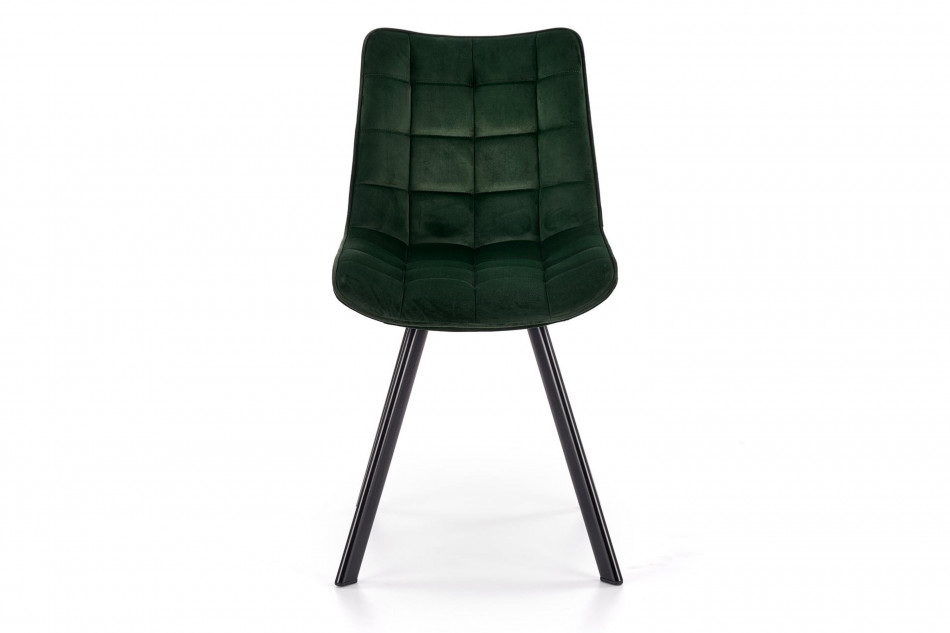 BELISSI Proste krzesło do salonu welur butelkowa zieleń ciemny zielony - zdjęcie 1